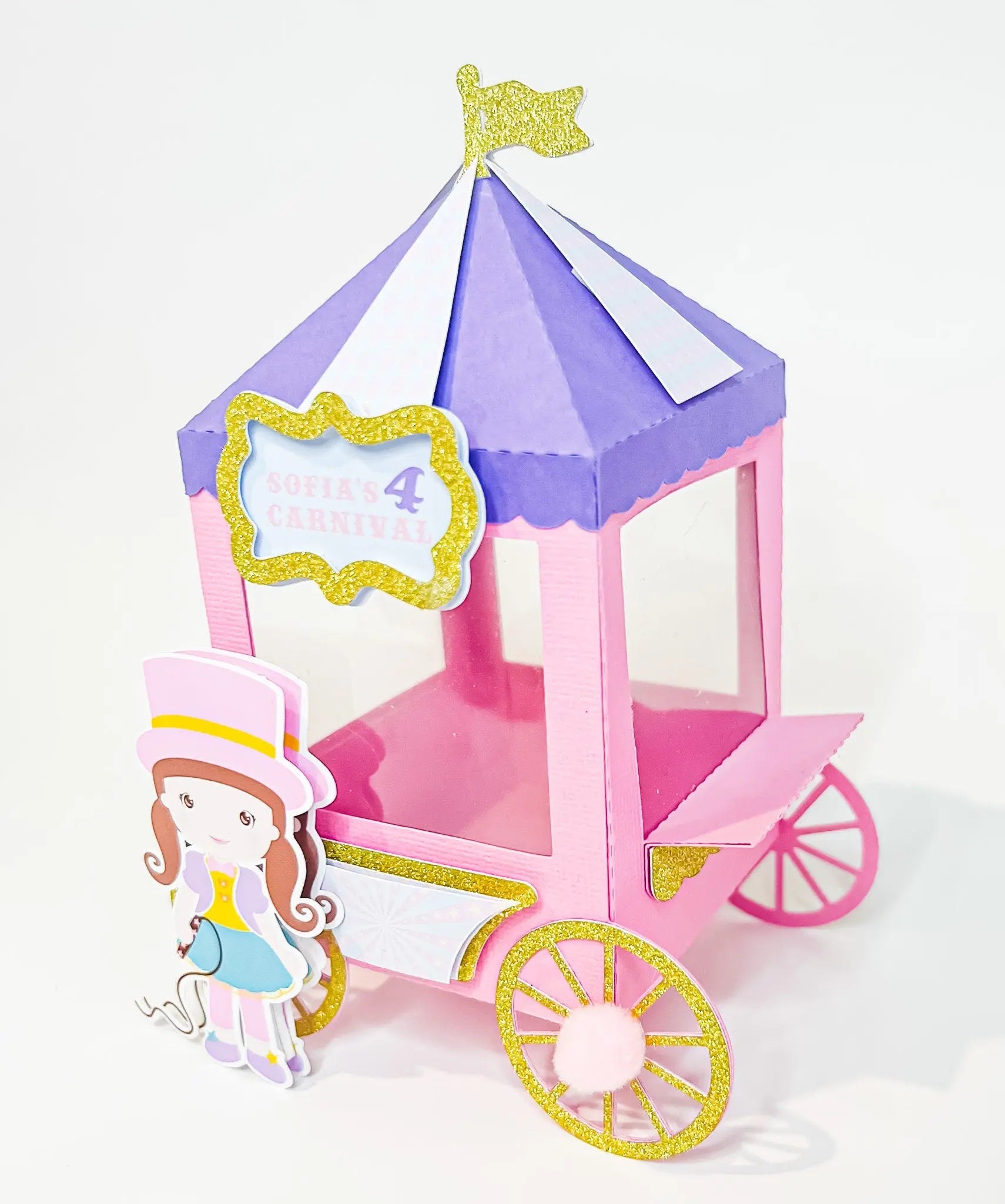 Big Top Circus Carriage Favor Boxes – Pastel Girl Birthday Party Favors, Set of 6 Mi tienda