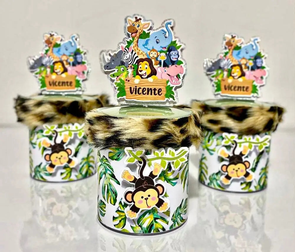 Personalized Jungle Safari Chip Cans – Wild One Birthday & Baby Shower Favors Mi tienda