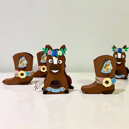 Cowgirl Boots & Horse Favor Boxes Set – Western Rodeo Party Favors – First Rodeo Cowgirl Birthday Treat Boxes – Rustic Party Decor Mi tienda