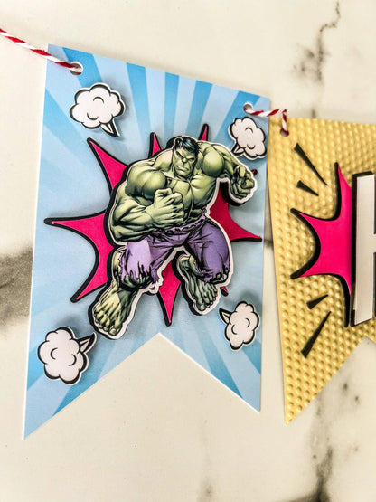 Comic Book Happy Birthday Banner, Superhero Party Decorations Mi tienda