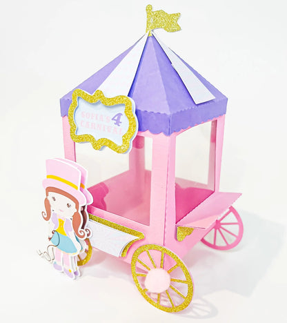 Big Top Circus Carriage Favor Boxes – Pastel Girl Birthday Party Favors, Set of 6 Mi tienda