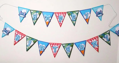 Stitch Happy Birthday Banner Stitch Theme Party Decorations Lilo and Stitch Theme Party Decor Birthday Banner Lilo and Stitch Banner Mi tienda