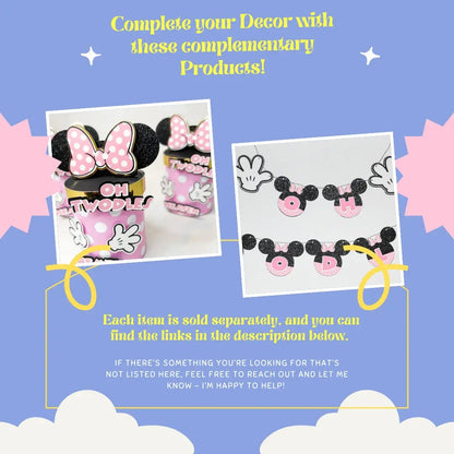Oh Twodles Birthday Banner – Minnie Mouse 2nd Birthday Party Decor Mi tienda