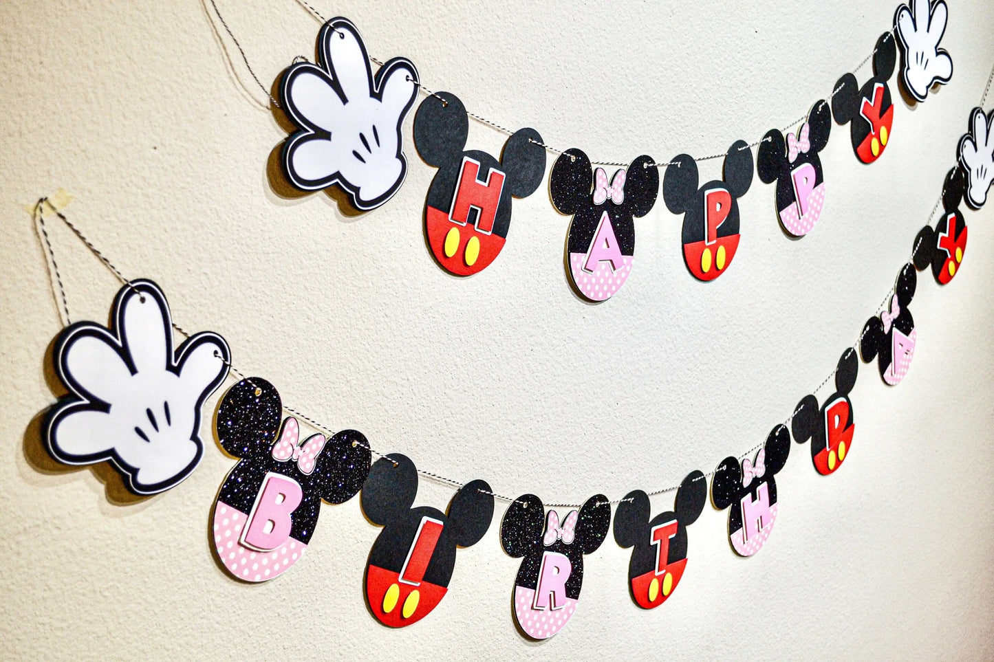 Mickey and Minnie Birthday Banner, Mickey and Minnie Party Decorations, Custom Mickey Banner, Mickey and Minnie Happy Birthday Banner Mi tienda