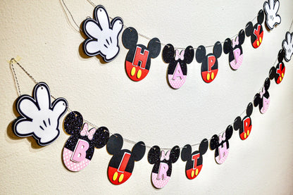 Mickey and Minnie Birthday Banner, Mickey and Minnie Party Decorations, Custom Mickey Banner, Mickey and Minnie Happy Birthday Banner Mi tienda