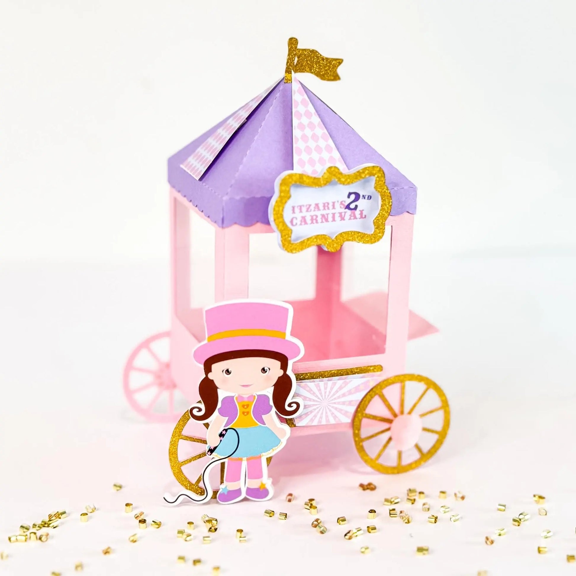 Custom Circus Carriage Treat Boxes – Personalized Pastel Birthday Favor, Set of 6 Mi tienda