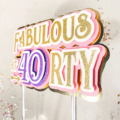 Personalized Birthday Cake Topper – Custom Glitter Topper for 30th, 40th, 50th & Milestone Celebrations Mi tienda