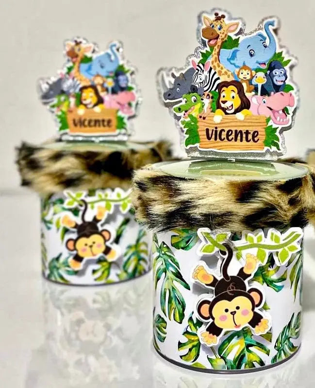 Personalized Jungle Safari Chip Cans – Wild One Birthday & Baby Shower Favors Mi tienda