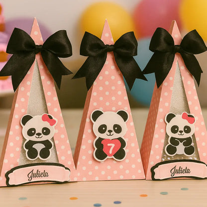 Panda Party Favor Boxes – Personalized Panda Birthday or Baby Shower Decor Mi tienda