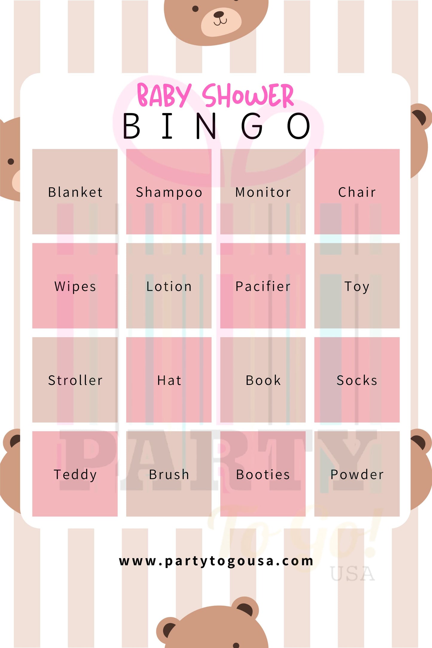 Baby Shower Bingo Printable (Free Download)