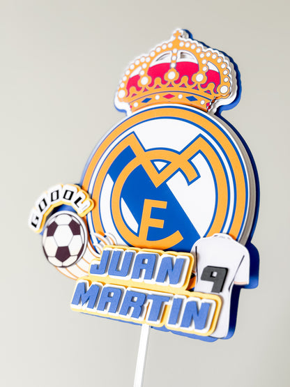 Personalized Soccer Cake Topper – Custom Name & Number