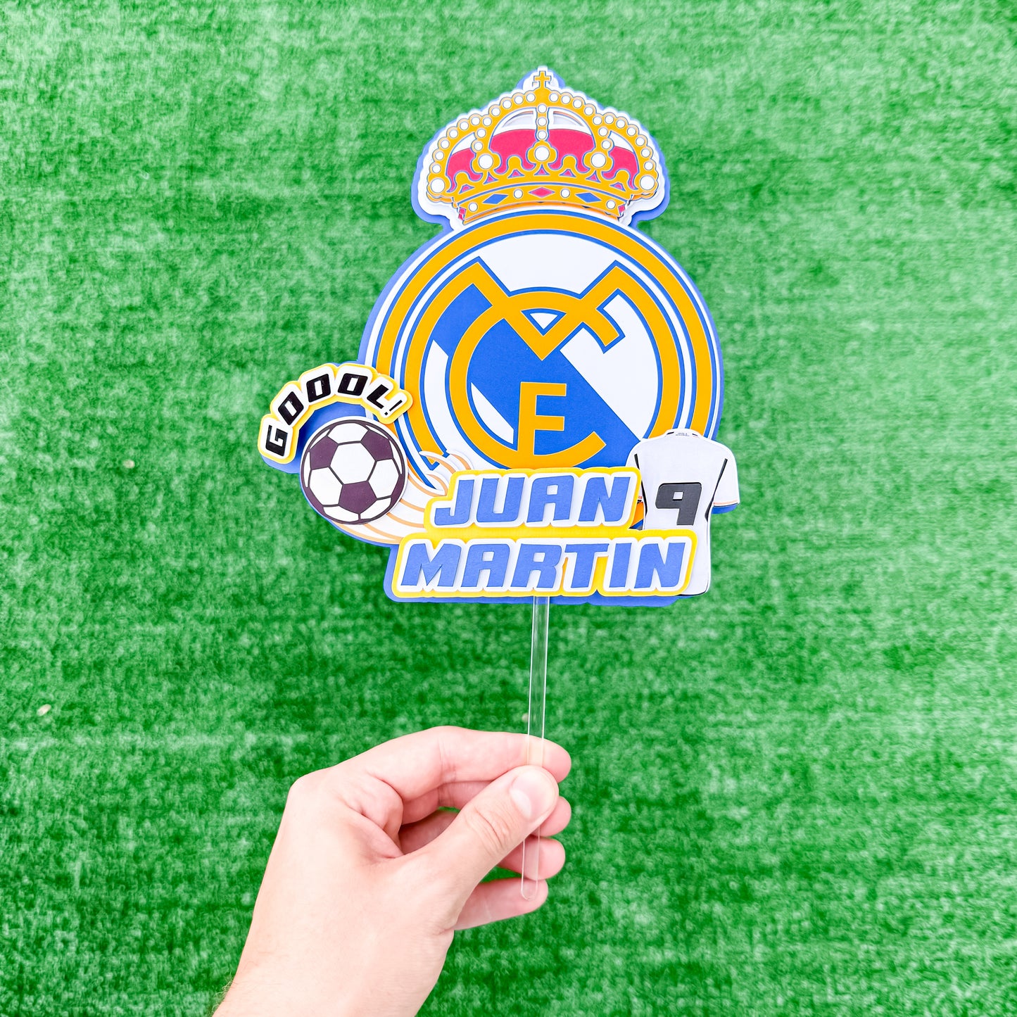 Personalized Soccer Cake Topper – Custom Name & Number