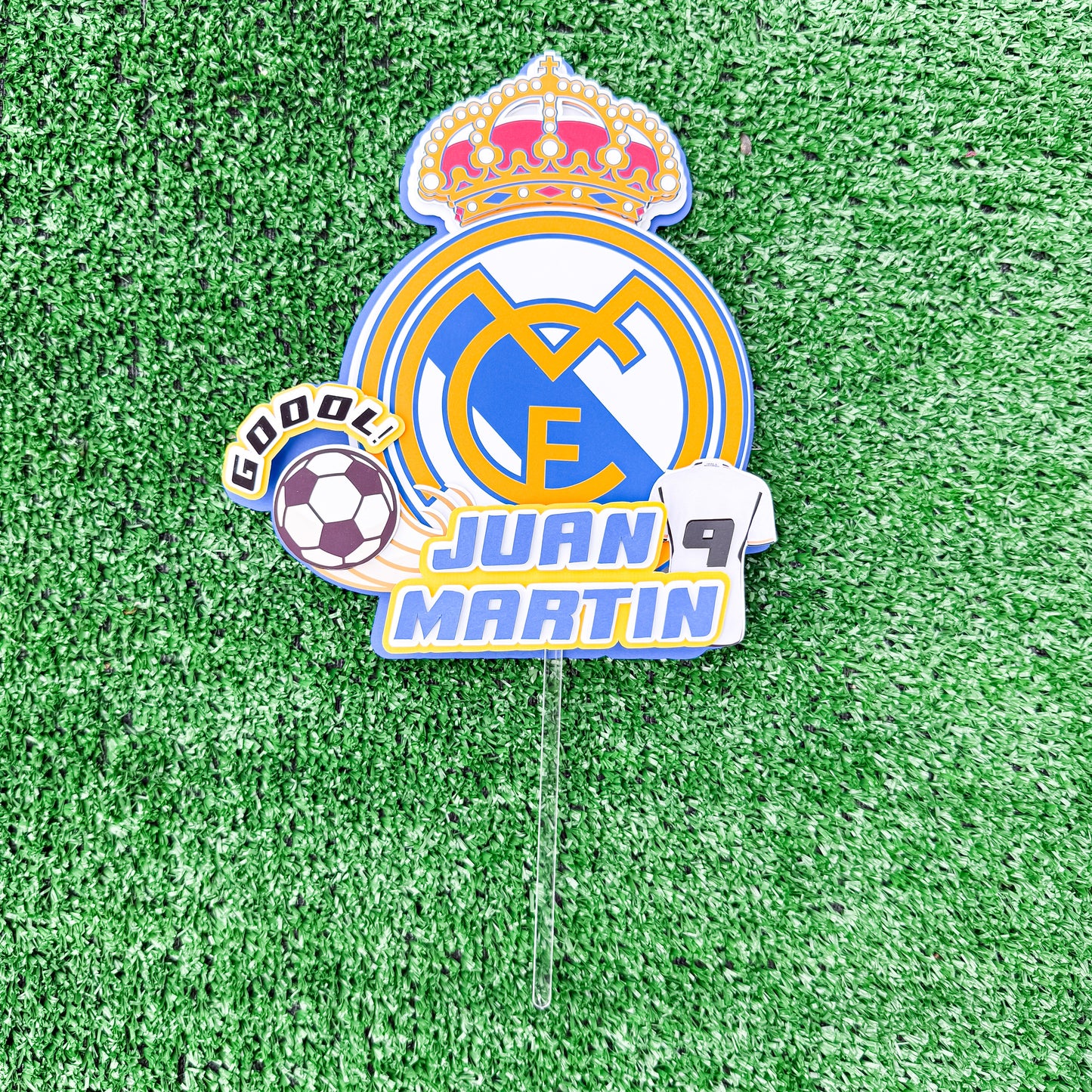 Personalized Soccer Cake Topper – Custom Name & Number