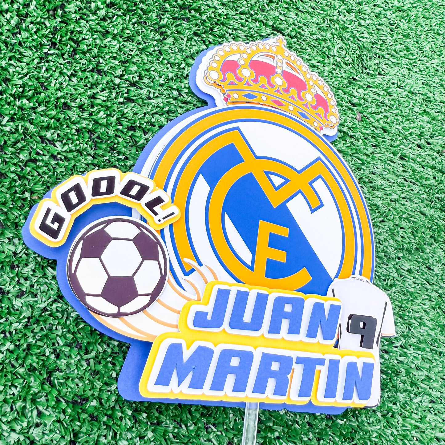 Personalized Soccer Cake Topper – Custom Name & Number