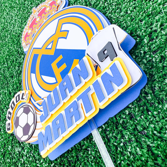 Personalized Soccer Cake Topper – Custom Name & Number