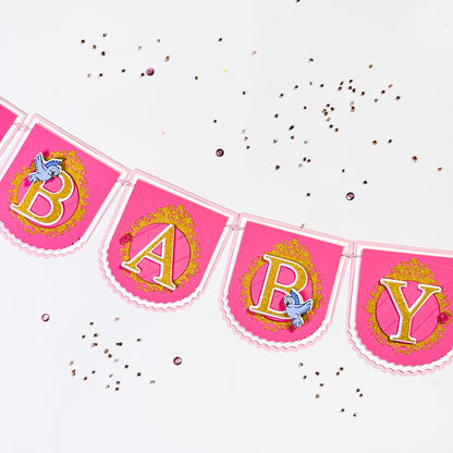 Sleeping Beauty Birthday Banner – Pink & Gold Princess Party Garland