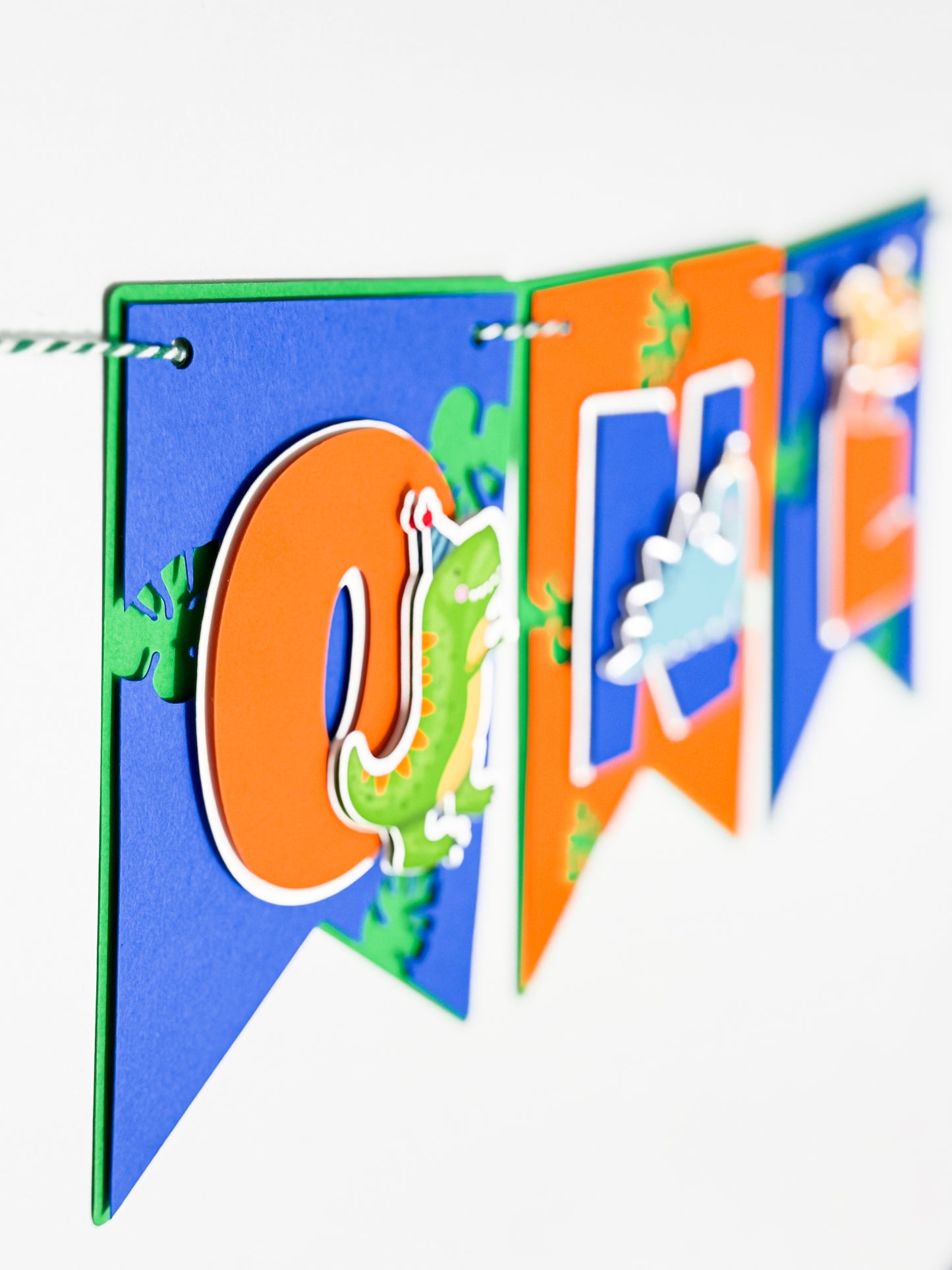 Dinosaur First Birthday Banner | One-A-Saurus High Chair Decor