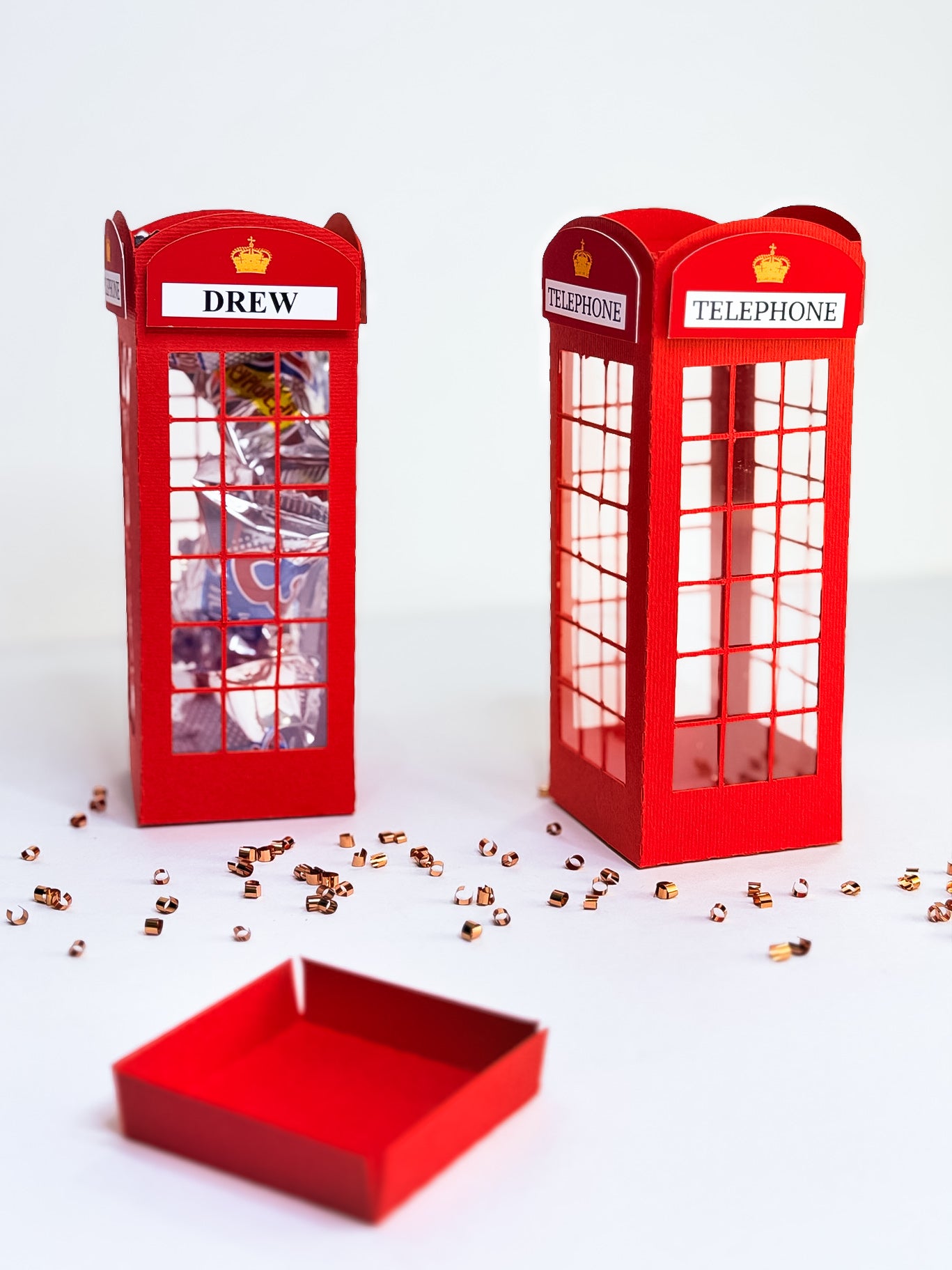London Baby Shower Favor Box – Red Telephone Booth Theme