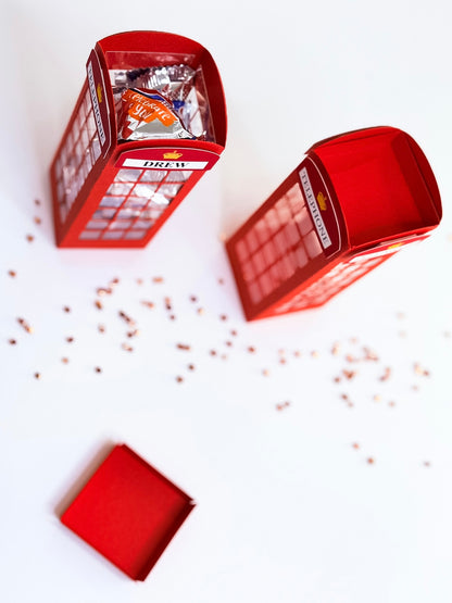 London Baby Shower Favor Box – Red Telephone Booth Theme