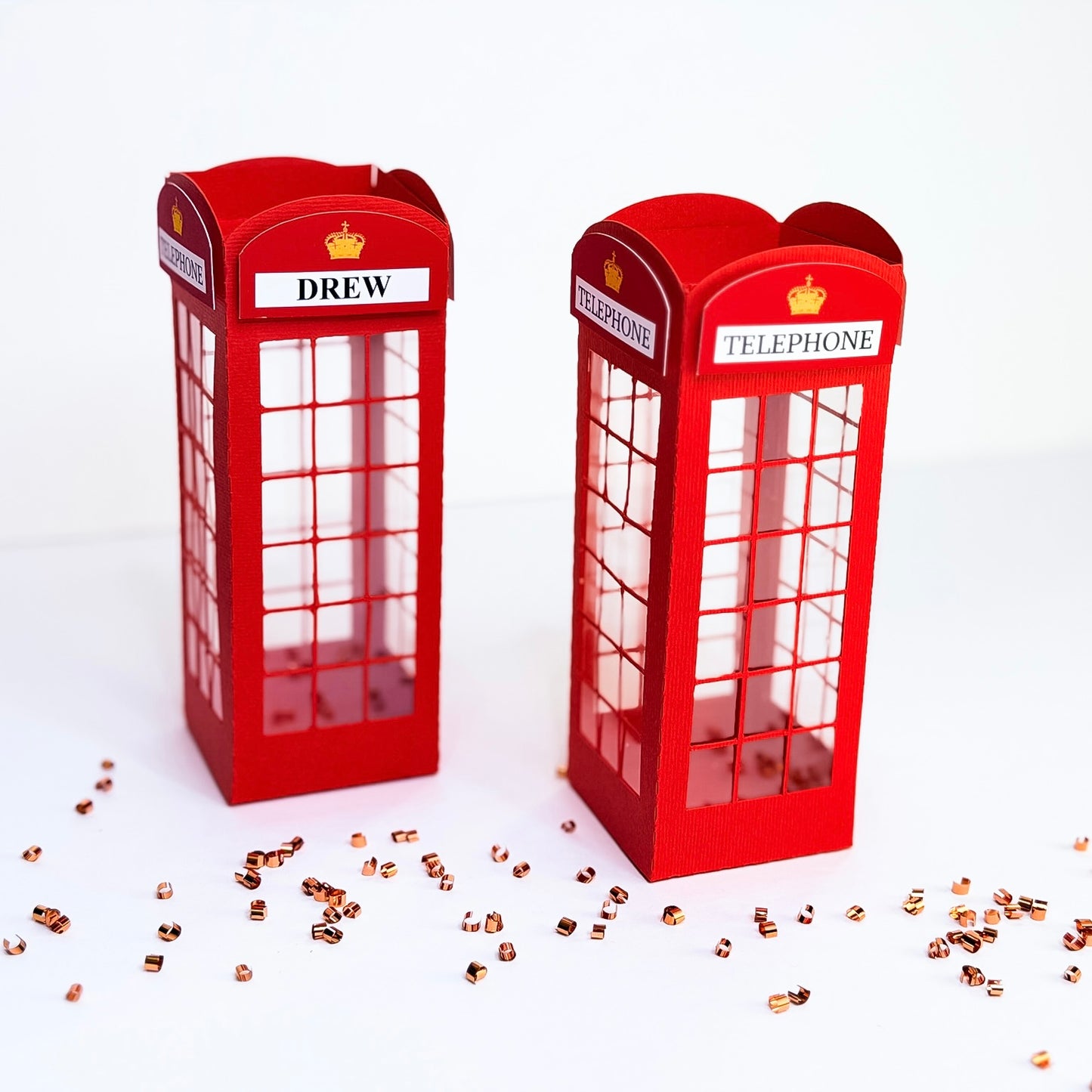 London Baby Shower Favor Box – Red Telephone Booth Theme