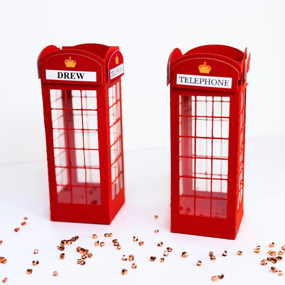 London Baby Shower Favor Box – Red Telephone Booth Theme