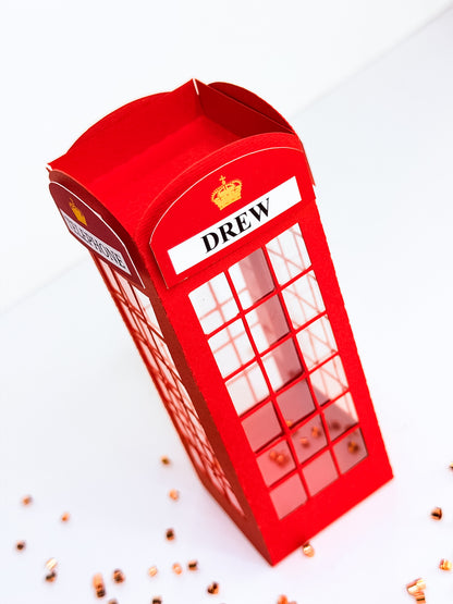 London Baby Shower Favor Box – Red Telephone Booth Theme