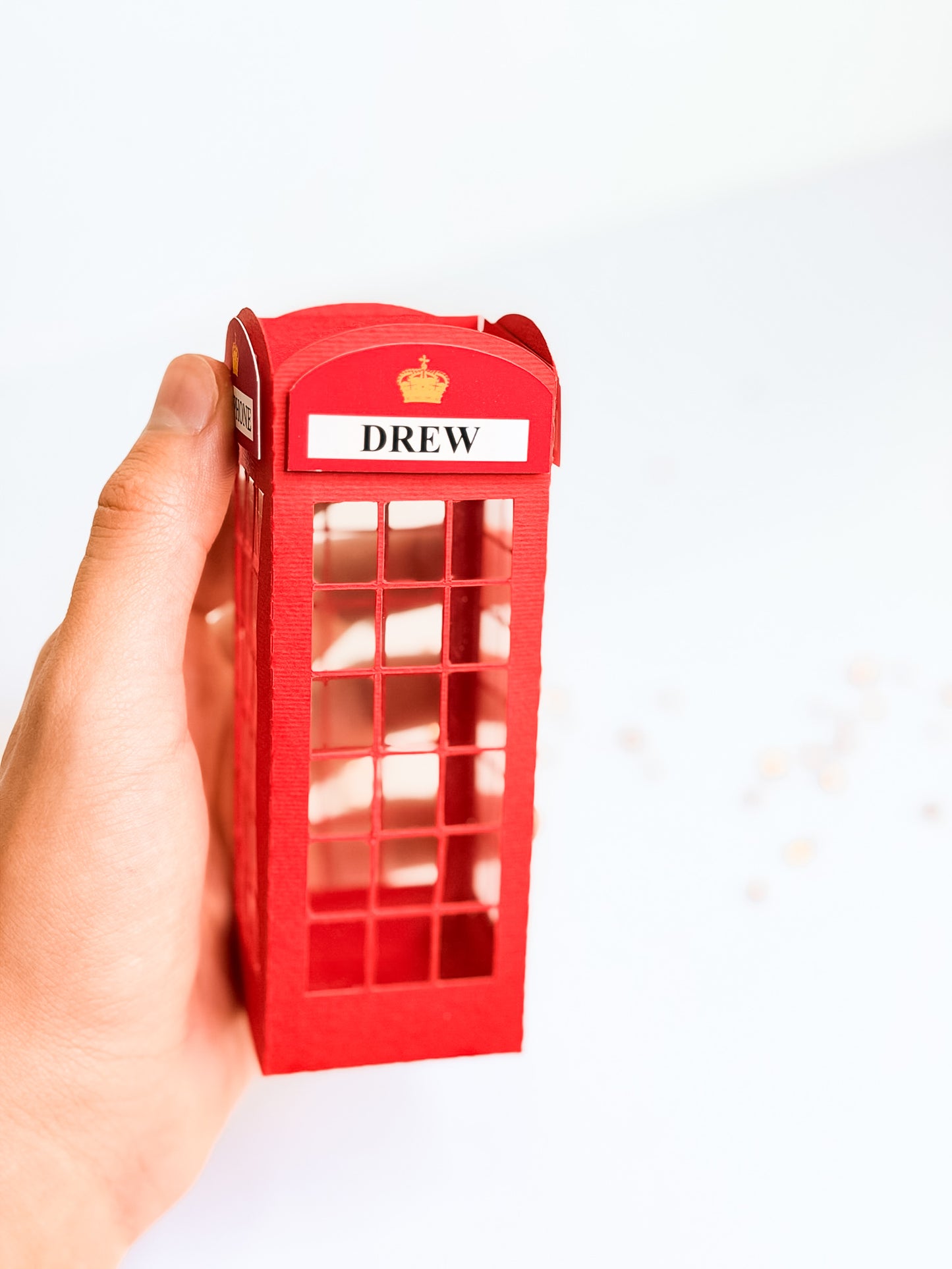 London Baby Shower Favor Box – Red Telephone Booth Theme