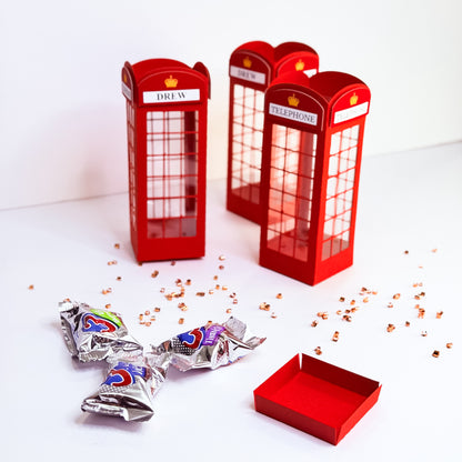 London Baby Shower Favor Box – Red Telephone Booth Theme
