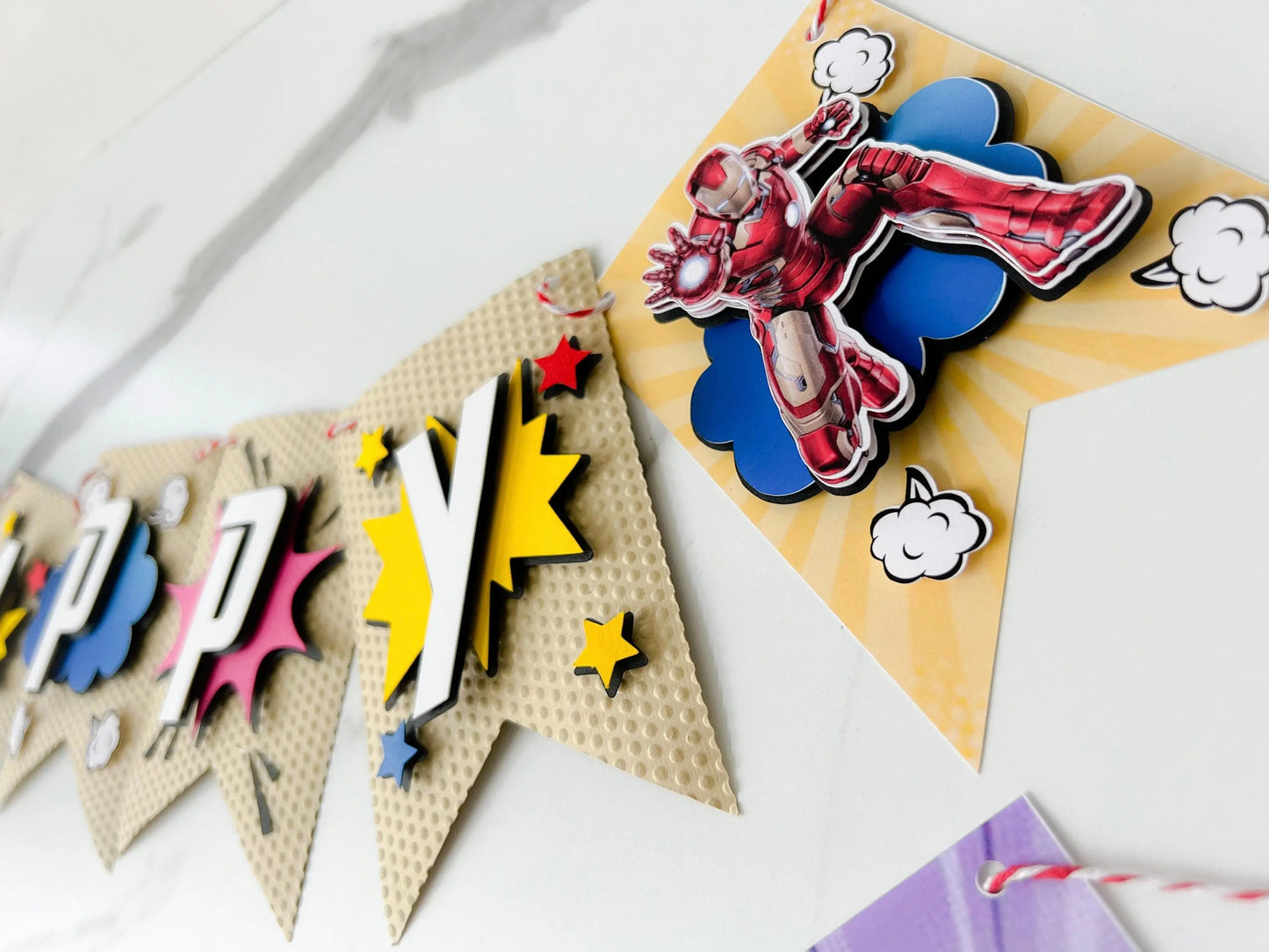 Comic Book Happy Birthday Banner, Superhero Party Decorations Mi tienda