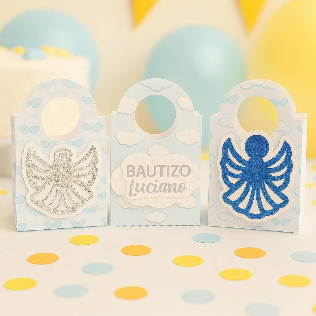 Angel Baby Shower Party Set | Personalized Plates, Favor Boxes, Pringles, Water Labels & More | Boy Girl Gender Neutral Shower Mi tienda