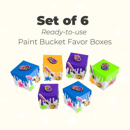 Paint Bucket Favor Box | Personalized Art Party Candy Holder for Kids | Painting Party Favor - Set of 6 Mi tienda