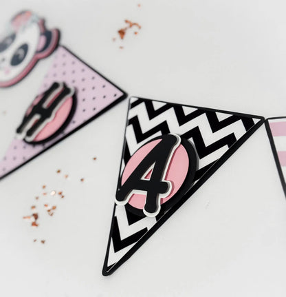 Panda Birthday Banner – Pink & Black Party Decoration for Baby Shower or Girls Birthday Mi tienda