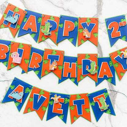 Dinosaur Happy Birthday Banner Dinosaur Party Decoration Dinosaur Birthday Party Dinosaur Theme Dinosaur Garland Dinosaur Banner Flag Mi tienda