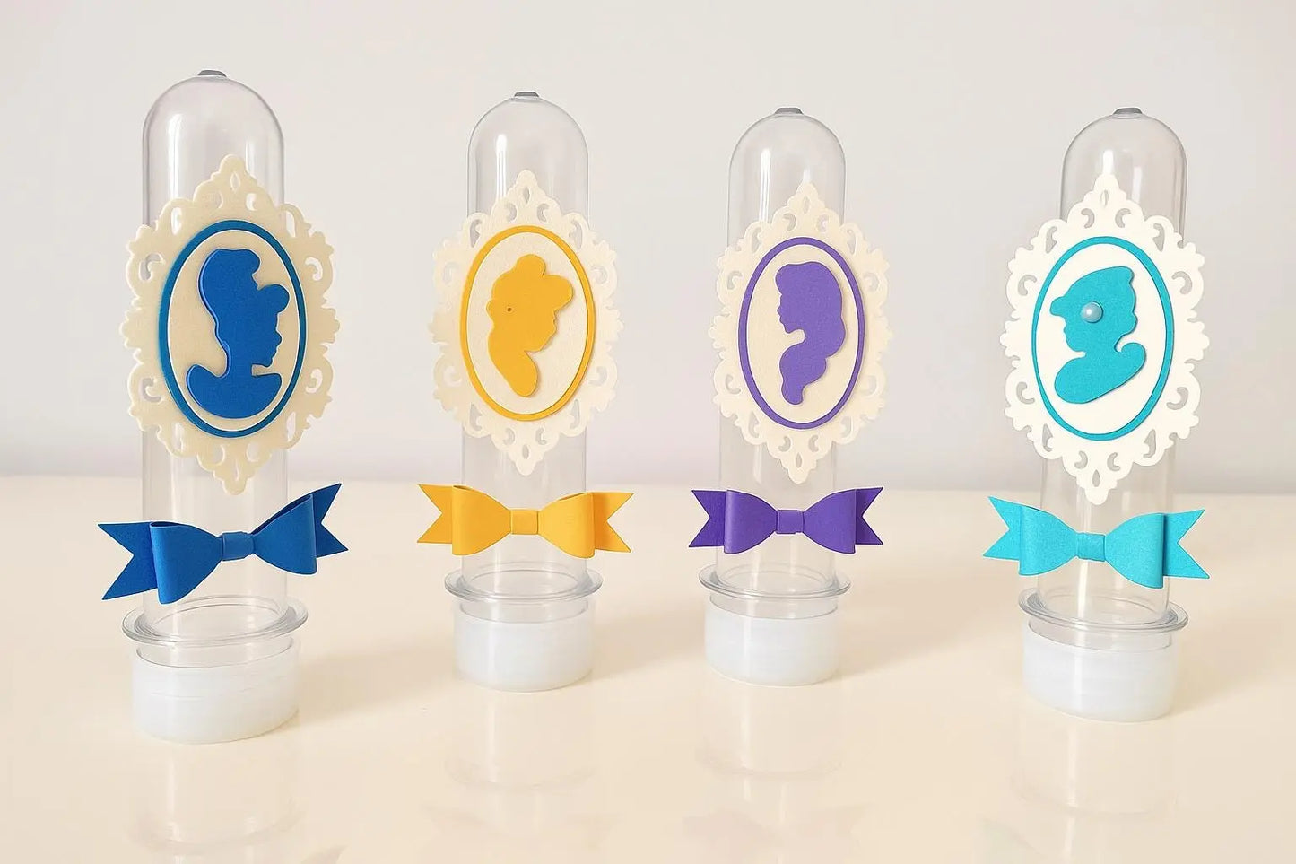 Princess Party Favor Tubes – Set of 4 Candy Containers, Birthday & Baby Shower Party Favors Mi tienda