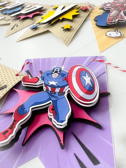 Comic Book Happy Birthday Banner, Superhero Party Decorations Mi tienda