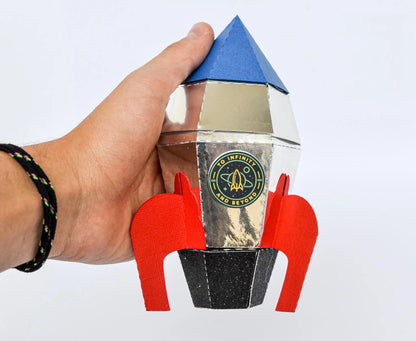Rocket Favor Boxes: Space Party, Buzz Lightyear Inspired, Metallic Cardstock Mi tienda