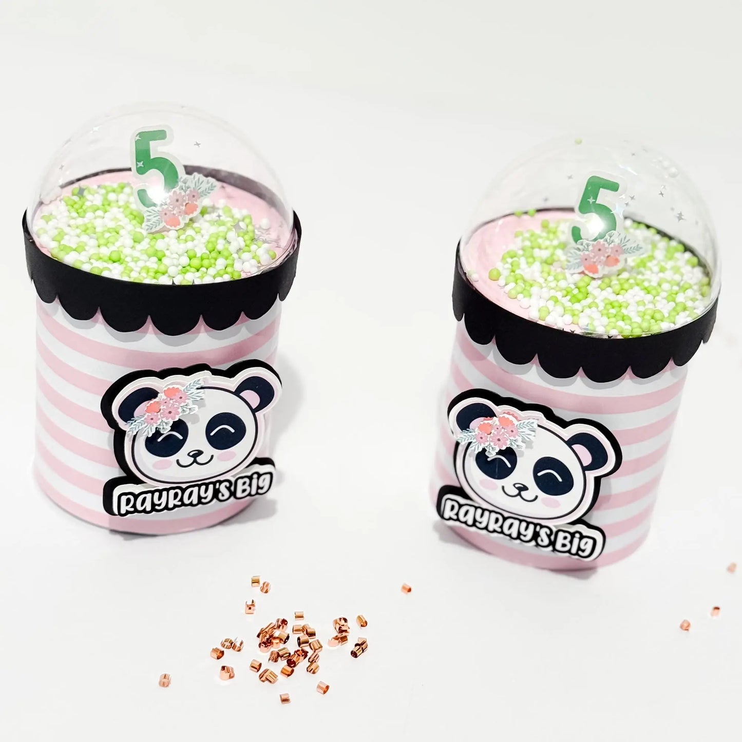 Custom Panda Pringles Favor – Girl Birthday Party Can with Dome Topper, Pink & Black Panda Theme Mi tienda