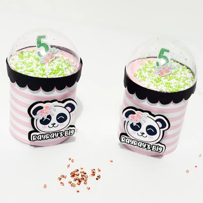 Custom Panda Pringles Favor – Girl Birthday Party Can with Dome Topper, Pink & Black Panda Theme Mi tienda