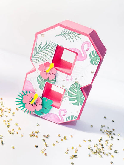 Flamingo 3D Letter or Number - Custom Personalized Tropical Party Supplies, Flamingo Theme Birthday, Custom Flamingo Party Decorations Mi tienda
