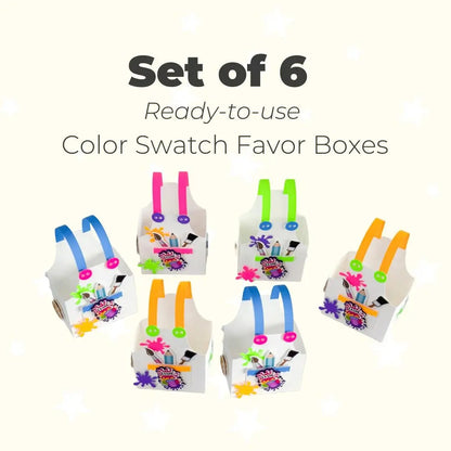 Kids Paint Suit Party Favor Box | Custom Artist Supply Box | Paint Birthday Party Candy Holder | Art Themed Party Favor for Kids | Set of 6 Mi tienda