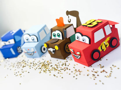 Cars Party Favors - Candy Boxes & Treat Holders | Personalized Kids Party Supplies | Cars-Themed Birthday Favors - Set of 4 Mi tienda