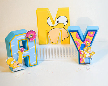 The Simpsons Birthday Party Kit – Banner, 3D Name Letters, Coloring Books & Hershey’s – Cartoon Theme Party Supplies Mi tienda