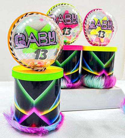 Neon Party Favors, Neon Party Decorations, Neon Birthday Decorations, Neon Party, Teens Birthday, Neon Chips Can Mi tienda