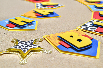 Toy Story Birthday Banner - Woody Theme, Customizable Party Decor, Cowboy Birthday Banner, Toy Story Party Decorations, Personalized Banner Mi tienda