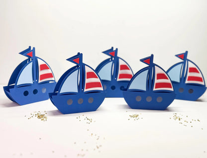 Personalized Nautical Candy Box - Sailboat Party Favor - Anchor Baby Shower Gift - Ahoy It’s a Boy Decoration - Nautical Party Favor Mi tienda