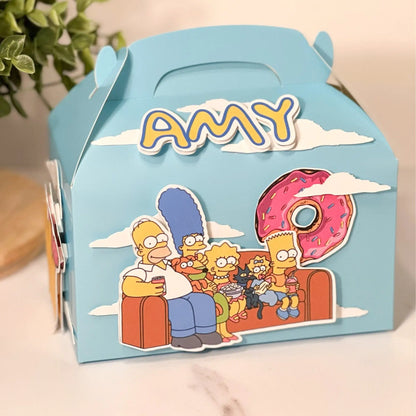 Simpsons Party Favor Box, Simpsons Party Decorations, Simpsons Birthday Theme, Simpsons Treat Box, Simpsons Goody Box Mi tienda