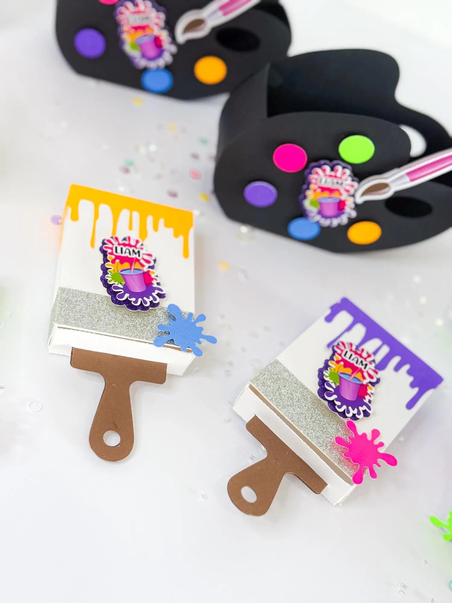 Personalized Paint-Themed Party Favor Boxes – Fun Art Candy Holders for Kids’ Birthday Celebrations – 4 Pcs Mi tienda
