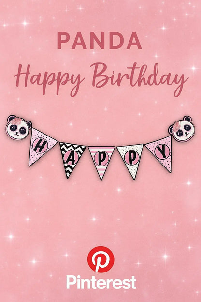 Panda Birthday Banner – Pink & Black Party Decoration for Baby Shower or Girls Birthday Mi tienda