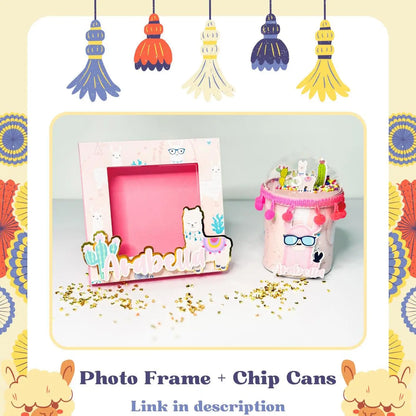 Personalized Llama Cactus Photo Frame – Boho Fiesta & Birthday Party Favor Keepsake Mi tienda