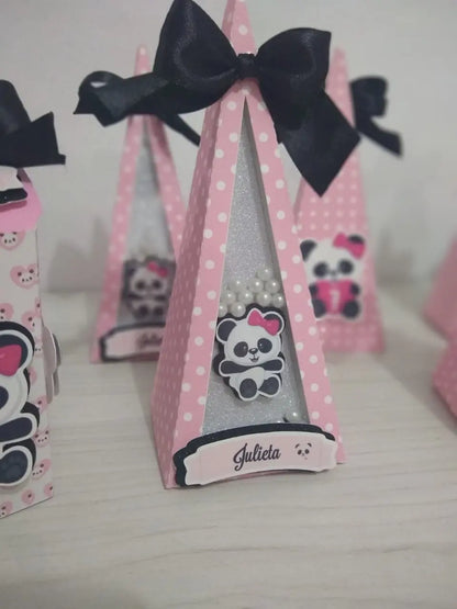 Panda Party Favor Boxes – Personalized Panda Birthday or Baby Shower Decor Mi tienda